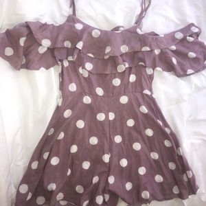 Lavender Polka Dot Romper